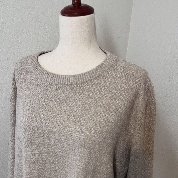 NWOT Pink Clover Sweater Pullover Beige Women Size 3x Crew Neck Neutral Minimal - Picture 2 of 9